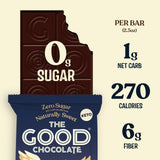 THE GOOD CHOCOLATE - Dark Chocolate Bars with Zero Sugar & Lower Net Carbs - Keto Chocolate Bar with Lower Calories, All Natural and Non-GMO Keto