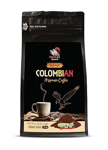 ground coffee colombian - COLOMBIAN GROUND COFFEE ORGANIC, 100% arabica, medium roast, high acidity, fair trade - arabica coffee medium roast, 1 Bag