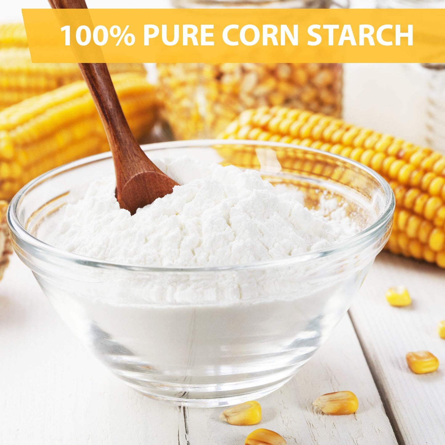 Roots Circle 100% Pure Corn Starch |17.63oz Airtight Container | All Natural Thickener for Soups, Stews, Gravy, Baking Pies, Puddings & Cakes |