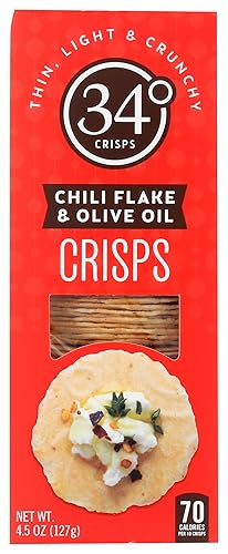 34 Degrees Chili Flake & Olive Oil Crisps, 4.5 OZ