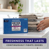 SilverWorks Dryer Sheets Laundry - Odor Eliminating Dryer Sheets with Silver Ion Technology - Softens, Fights Static & Reduces Wrinkles, Fresh Scent