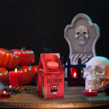 Blood Juice Halloween Jelly Beans - 4 Pack Red Bottle Cartons Filled with Red Jelly Bean Candy - Spooky Prank Novelty Gift for Party, Haunted Houses