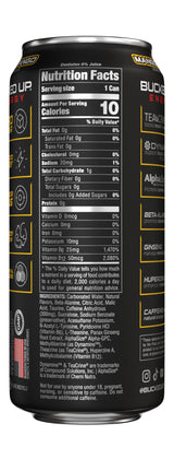 Bucked Up Energy Zero Sugar | 300mg Caffeine Energy Drink with AlphaSize TeaCrine Dynamine and Huperzine A | Zero Sugar Performance Beverage, 12 Pack