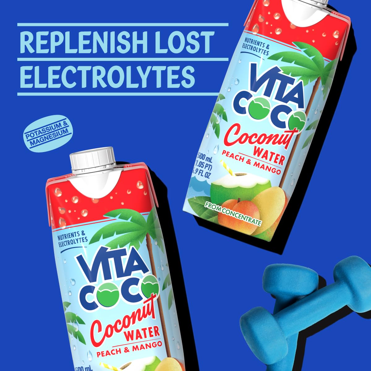 Vita Coco Coconut Water, Peach & Mango - Naturally Hydrating Electrolyte Drink - Smart Alternative to Coffee, Soda, and Sports Drinks - Gluten Free