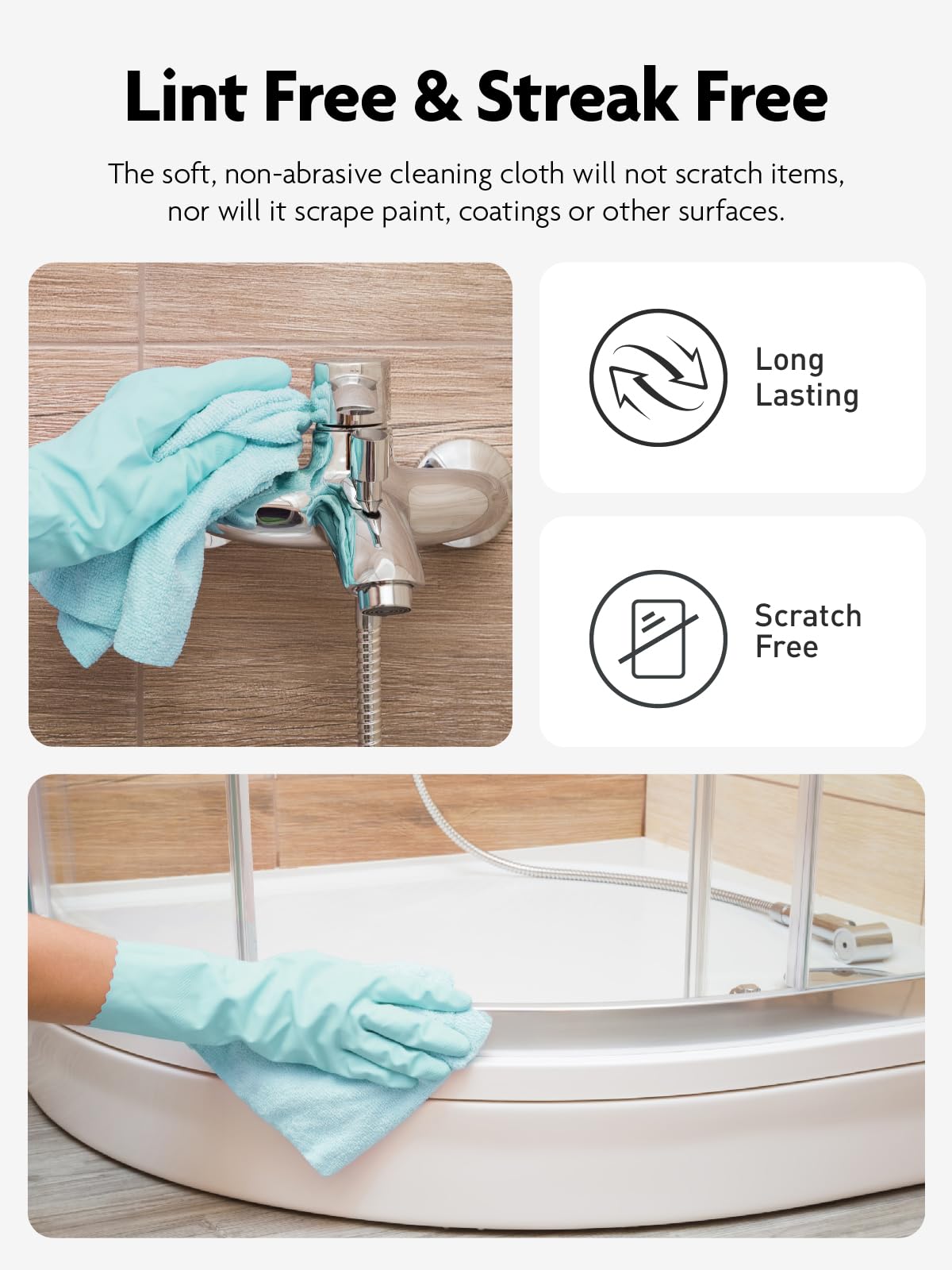 Fantasticlean Microfiber Cleaning Cloth Roll -75 Pack, Tear Away Microfiber Towels, 12" x 12", Reusable, Washable, Scratch Free, Ultra Absorbent