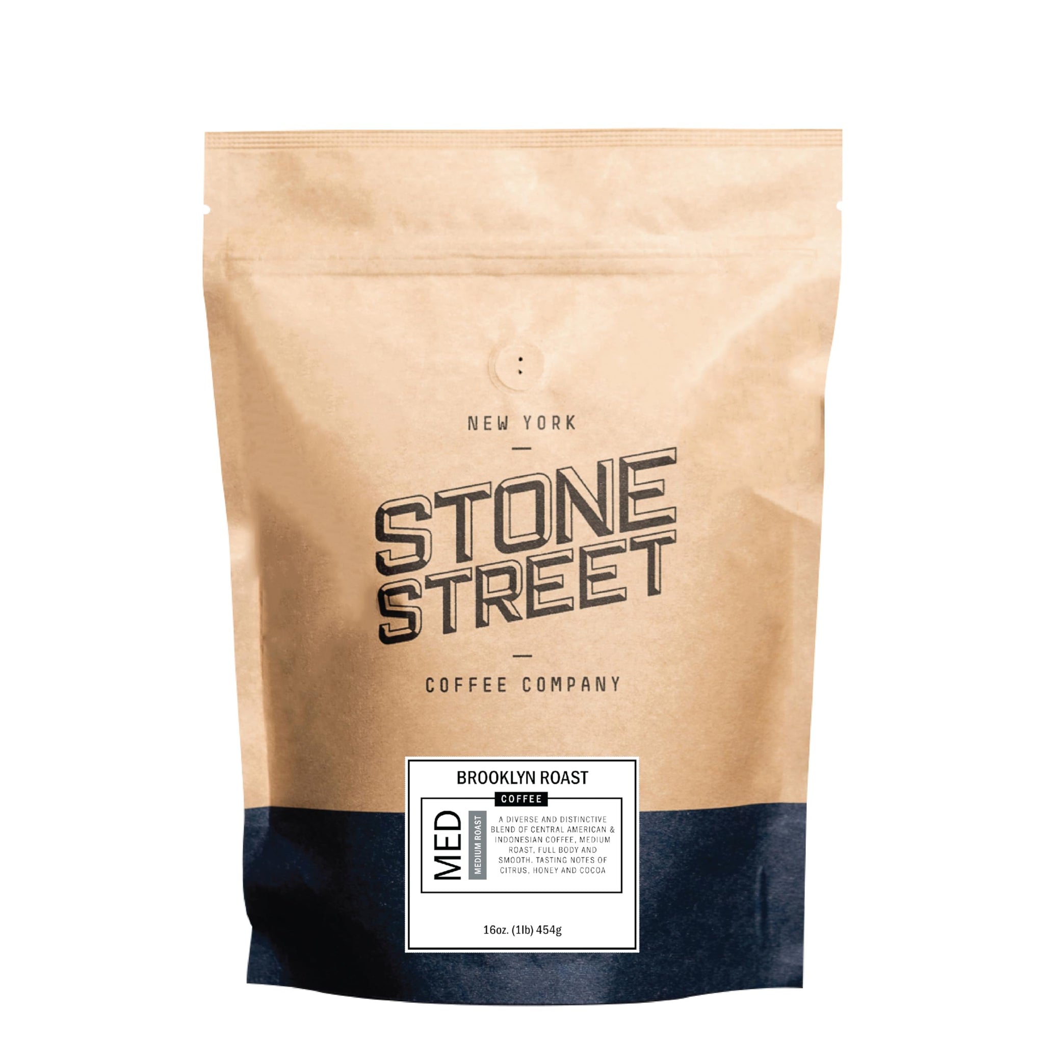 BROOKLYN SIGNATURE BLEND | Freshly Ground Coffee |1 LB Resealable Bag | Medium - Dark Roast Level - Bold & Balanced | Specialty Handcrafted 100%