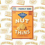 Blue Diamond Almonds Nut-Thins Gluten Free Cracker Crisps, Cheddar Cheese, Family Size, 7.7 oz