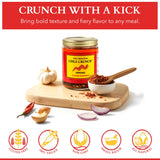CHILE CRUNCH - Original Spicy Crunchy Condiment - All Natural Roasted Chili Peppers, Garlic & Onion Crisp Sauce - Vegan, Gluten-Free, No Preservatives