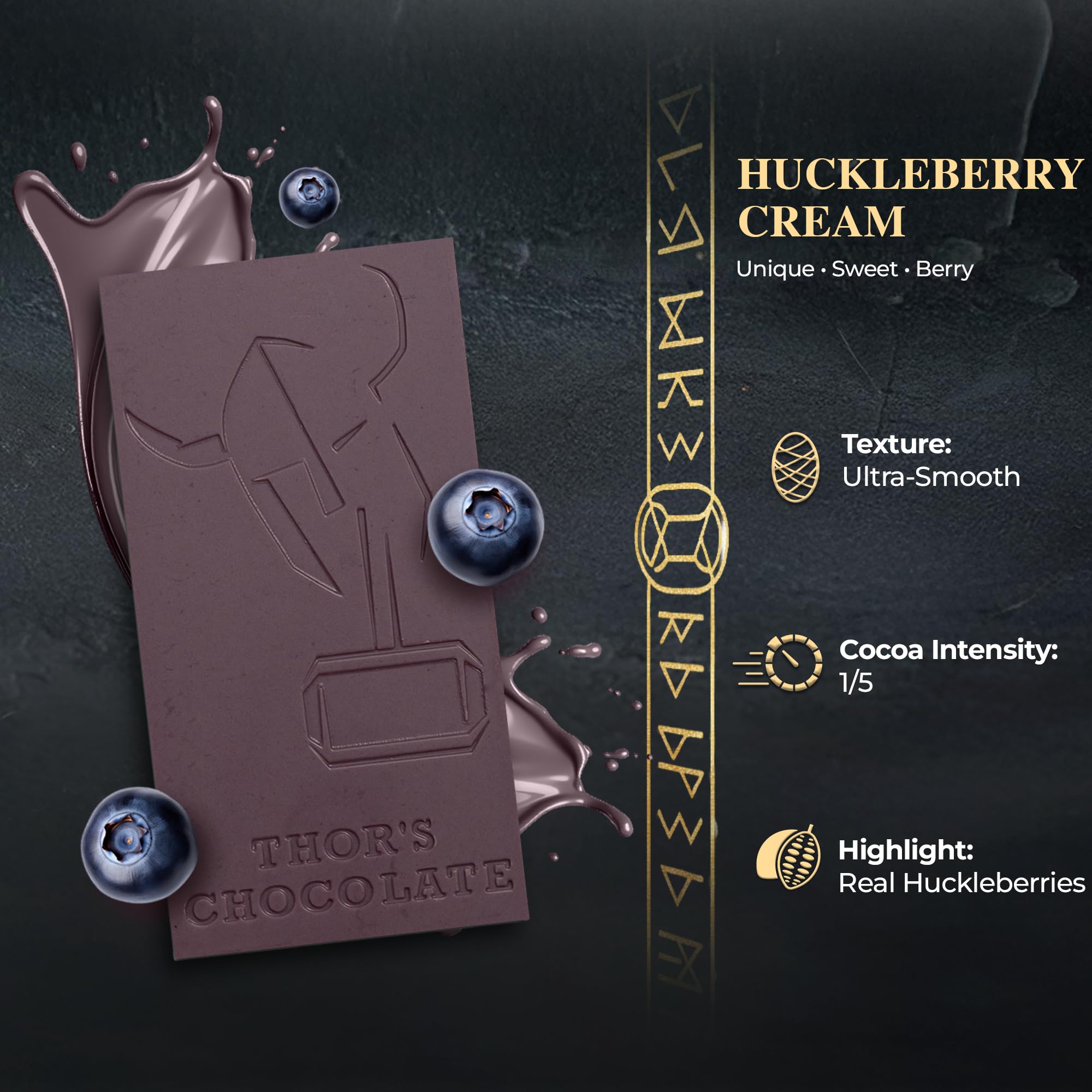 Thor's Chocolate Huckleberry Cream White Chocolate Bar 2-Pack (2 x 3 oz) | Bean to Bar Artisan, Silky Smooth, Fruity, Small Batch Handcrafted Gourmet