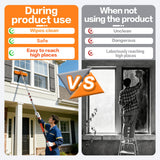 20FT High Reach Duster Cleaning Kit with 3-12 FTExtension Pole, High Ceiling Fan Cleaner Duster Tool for Fan Blades, Extendable Reusable Cobweb