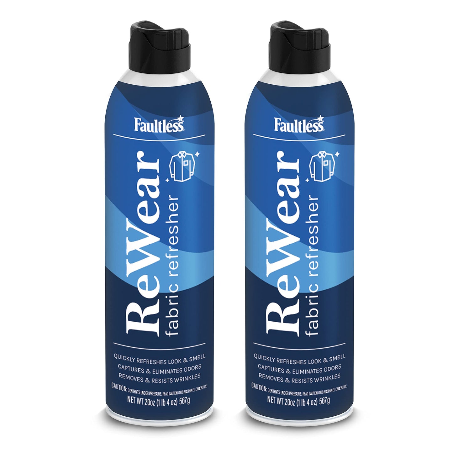 Faultless ReWear Dry Wash Spray for Clothing - Wrinkle Remover, Fabric Refresher Spray, Captures Odors - Like Dry Shampoo for Clothes: Fresh Look