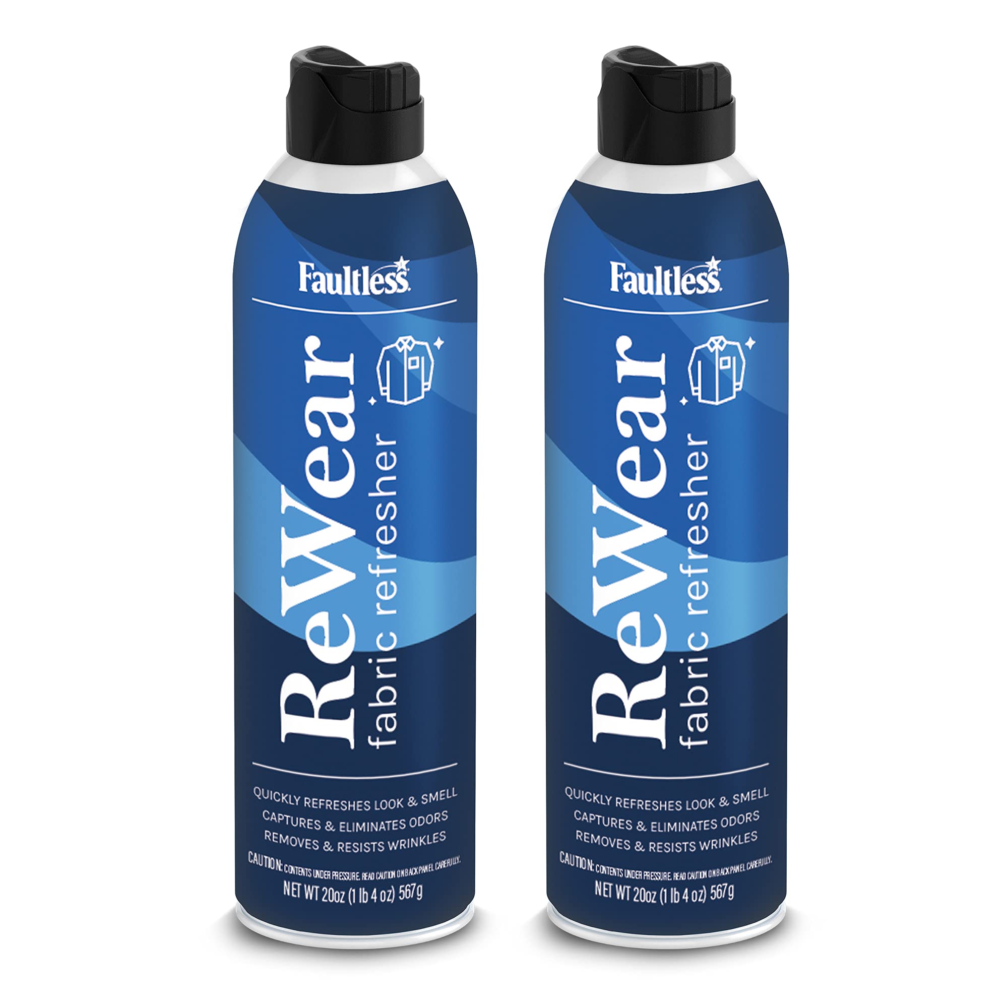 Faultless ReWear Dry Wash Spray for Clothing - Wrinkle Remover, Fabric Refresher Spray, Captures Odors - Like Dry Shampoo for Clothes: Fresh Look