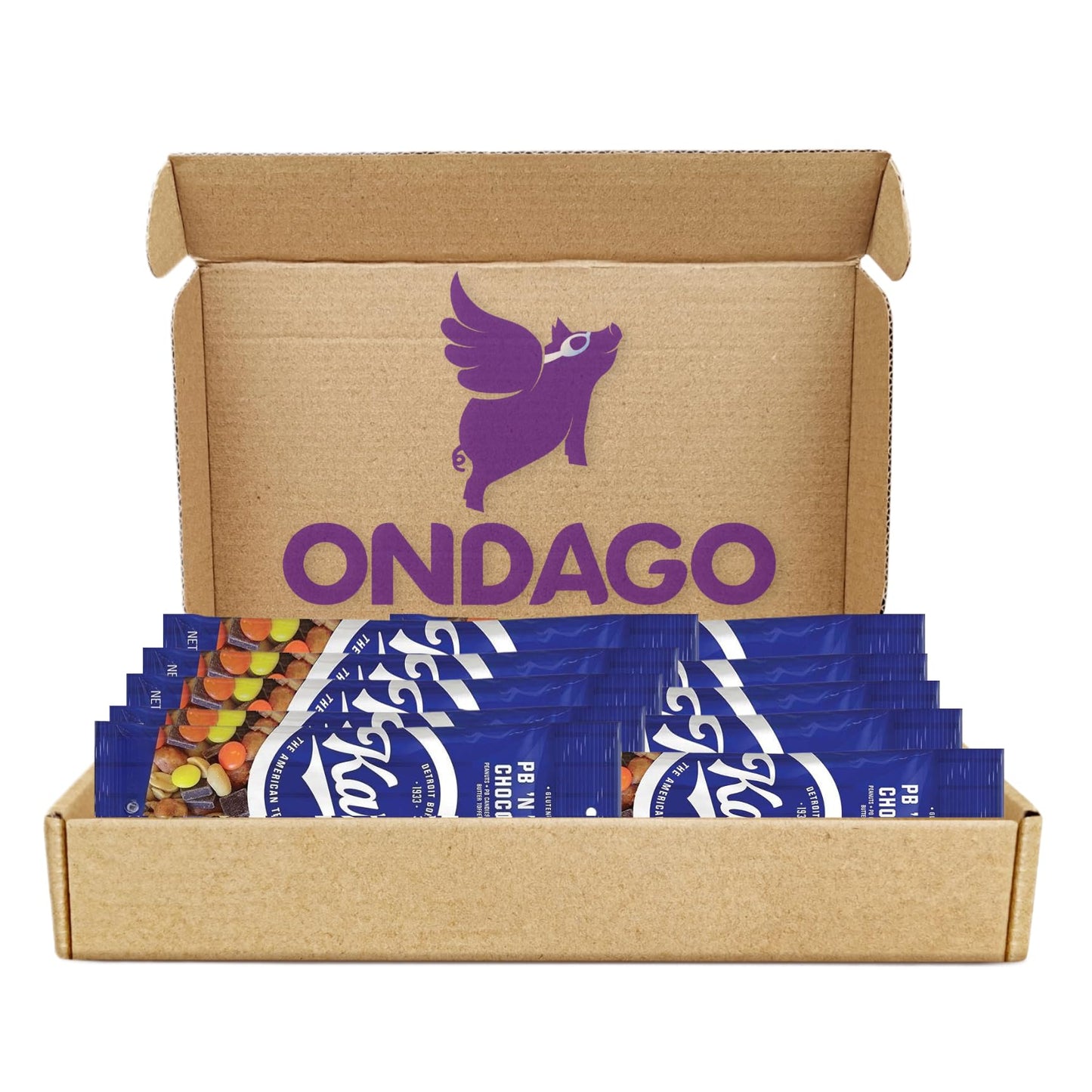 ONDAGO Snack Pack - Kars Nuts Peanut Butter ‘N Dark Chocolate Trail Mix - 1.25 oz Individual Packs - Pack of 12, Gluten-Free Snack Mix
