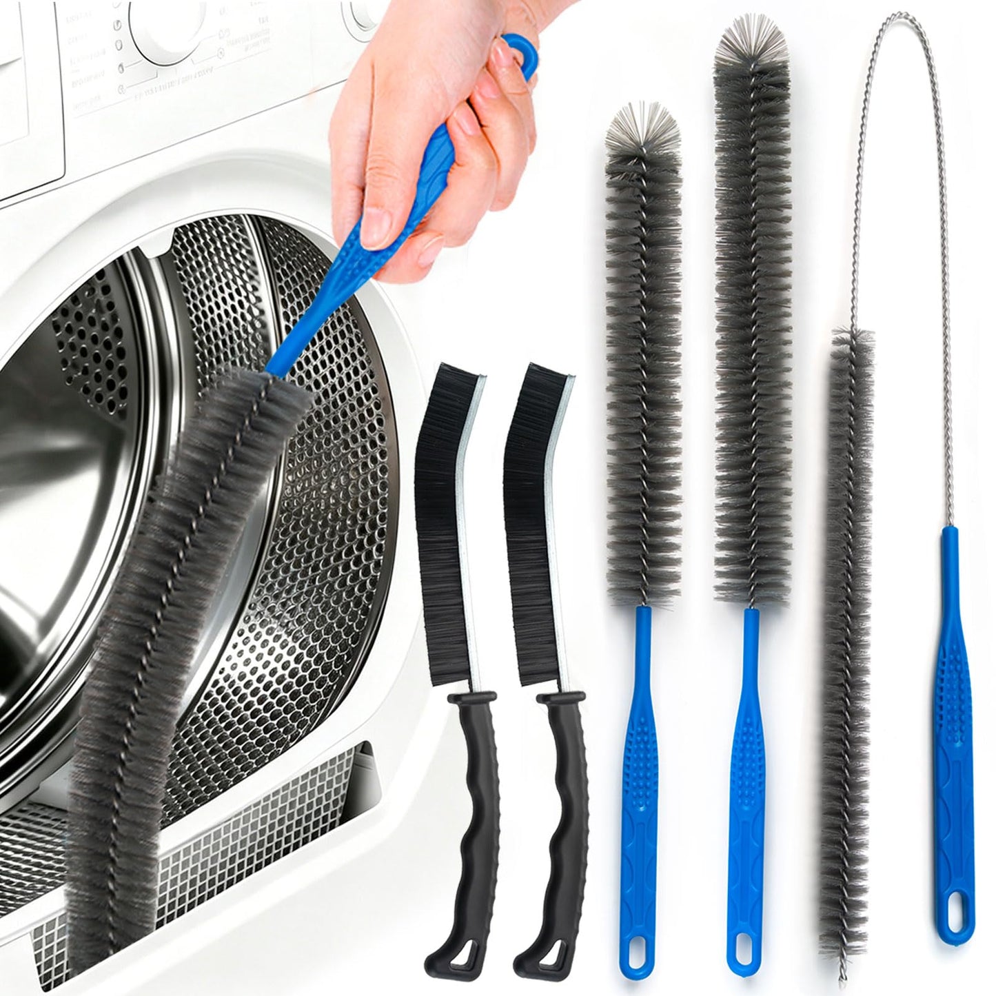 Yicyio Dryer Vent Cleaner Kit, Long Flexible Coil Dryer Lint Remover Brush with Vent & Lint Brush, Multi-Purpose Appliance AC Refrigerator Coil