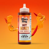 Blues Hog Hot Honey BBQ Sauce, Sweet Heat Honey BBQ Glaze for Wings, Ribs & Chicken, All-Natural, Gluten-Free, No High Fructose Corn Syrup, Made in