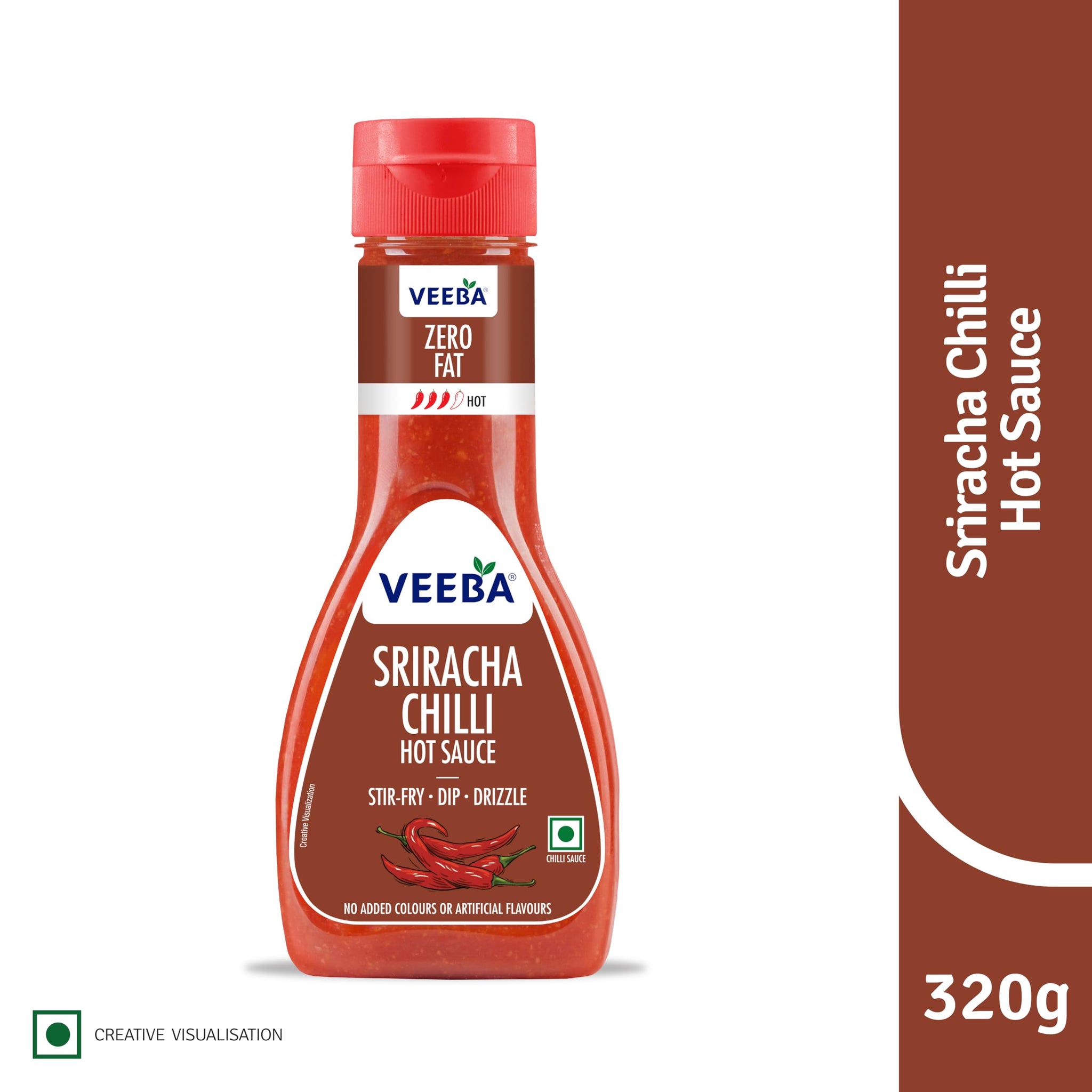 Veeba Sriracha Sauce, Chilli Garlic Sauce - 320 grams (11.28 oz) - India - Vegetarian