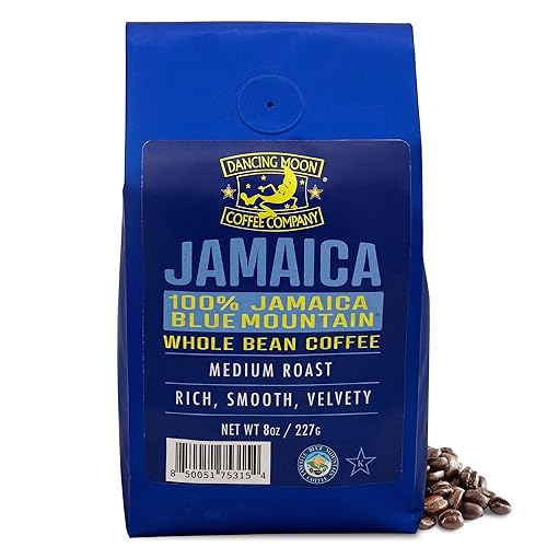 Dancing Moon 100% Pure Jamaica Blue Mountain® WHOLE BEAN Coffee - 8 oz Medium Roast