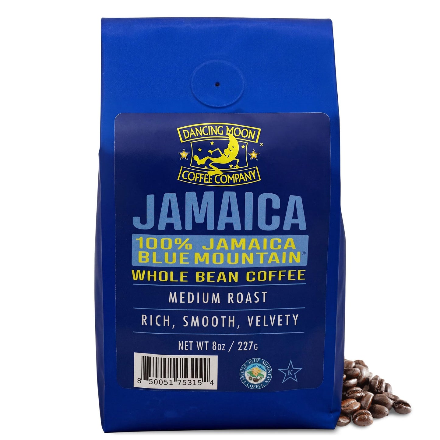 Dancing Moon 100% Pure Jamaica Blue Mountain® WHOLE BEAN Coffee - 8 oz Medium Roast