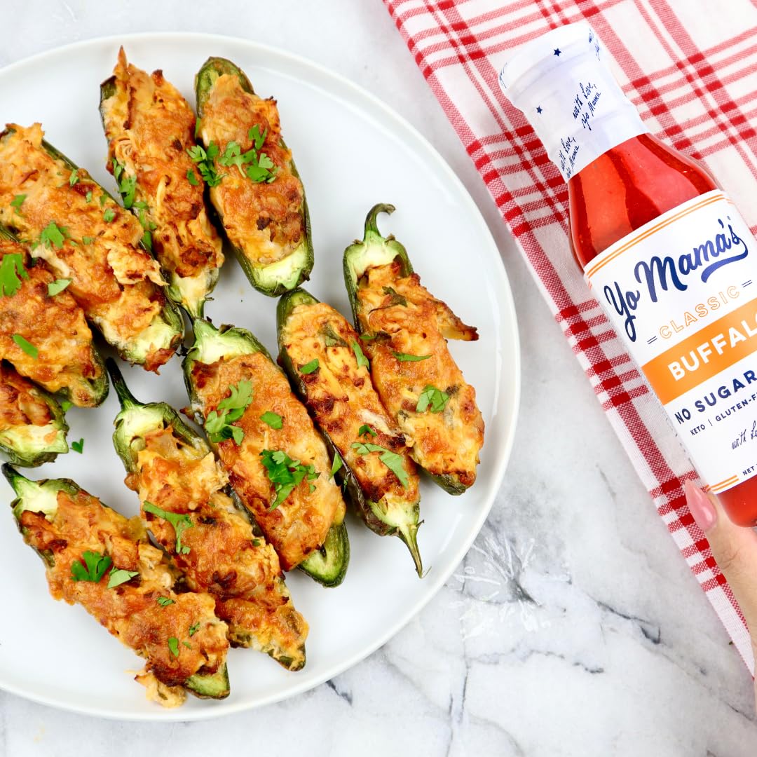 Yo Mama’s Foods Keto Buffalo Dipping, Marinade & Wing Sauce - Pack of (4) - Low-Zero Carb, No Sugar Added, Whole30, Paleo, Gluten and Soy Free,