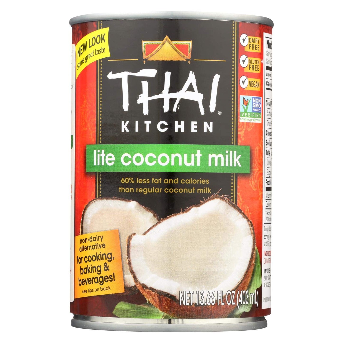 Thai Kitchen Lite Coconut Milk, 13.66 Fl Oz, Pack of 12