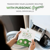 Pursonic XL Laundry Wool Dryer Balls Made with 100% Pure New Zealand Wool - Natural Reusable Fabric Softener Balls for Drying Time & Energy