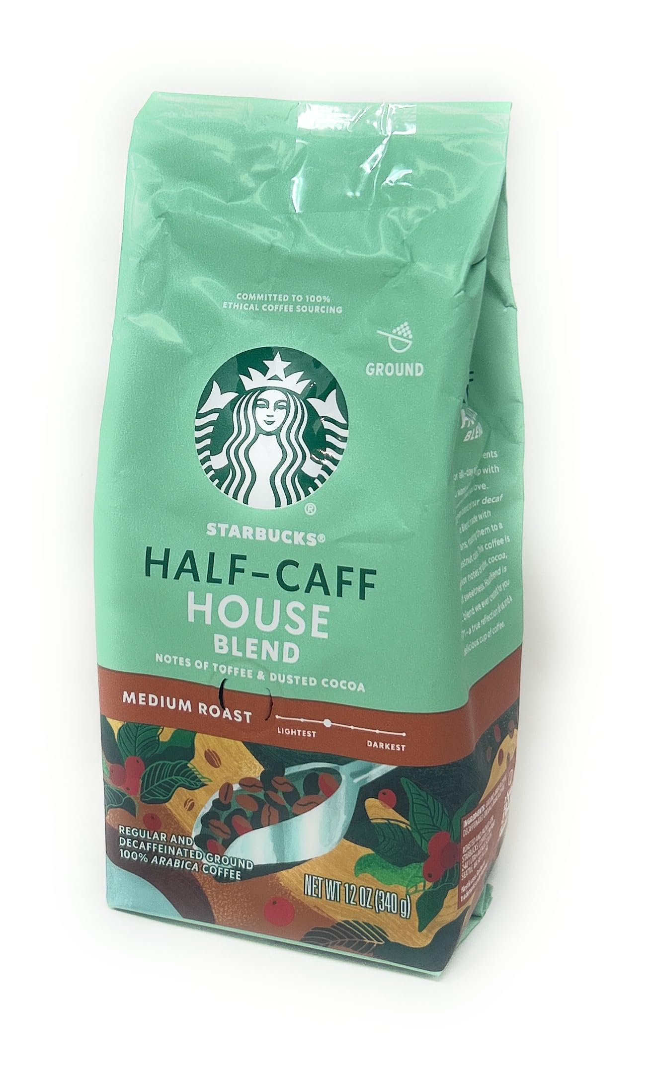 Starbucks Half-Caff House Blend Ground Coffee 12oz - 1 bag