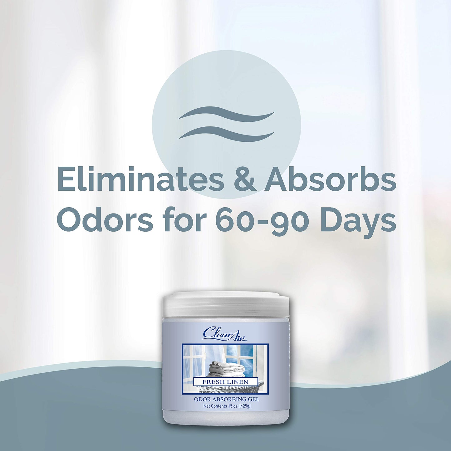 Clear Air 15oz Gel Odor Eliminator - Absorb & Remove Strong Odors from Pets, in Bathrooms, Basements, Garage, Cars, RVs & Boats - Eliminate Tough