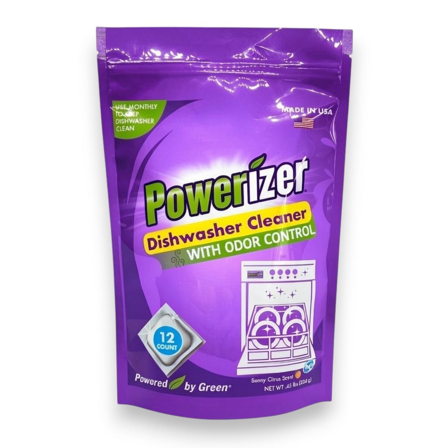 Powerizer Dishwasher Machine Cleaner Pods, 12 Count | Deep Clean Your Dishwasher Machine | Removes Odor & Buildup | Eco-Friendly, Biobased, Non-Toxic