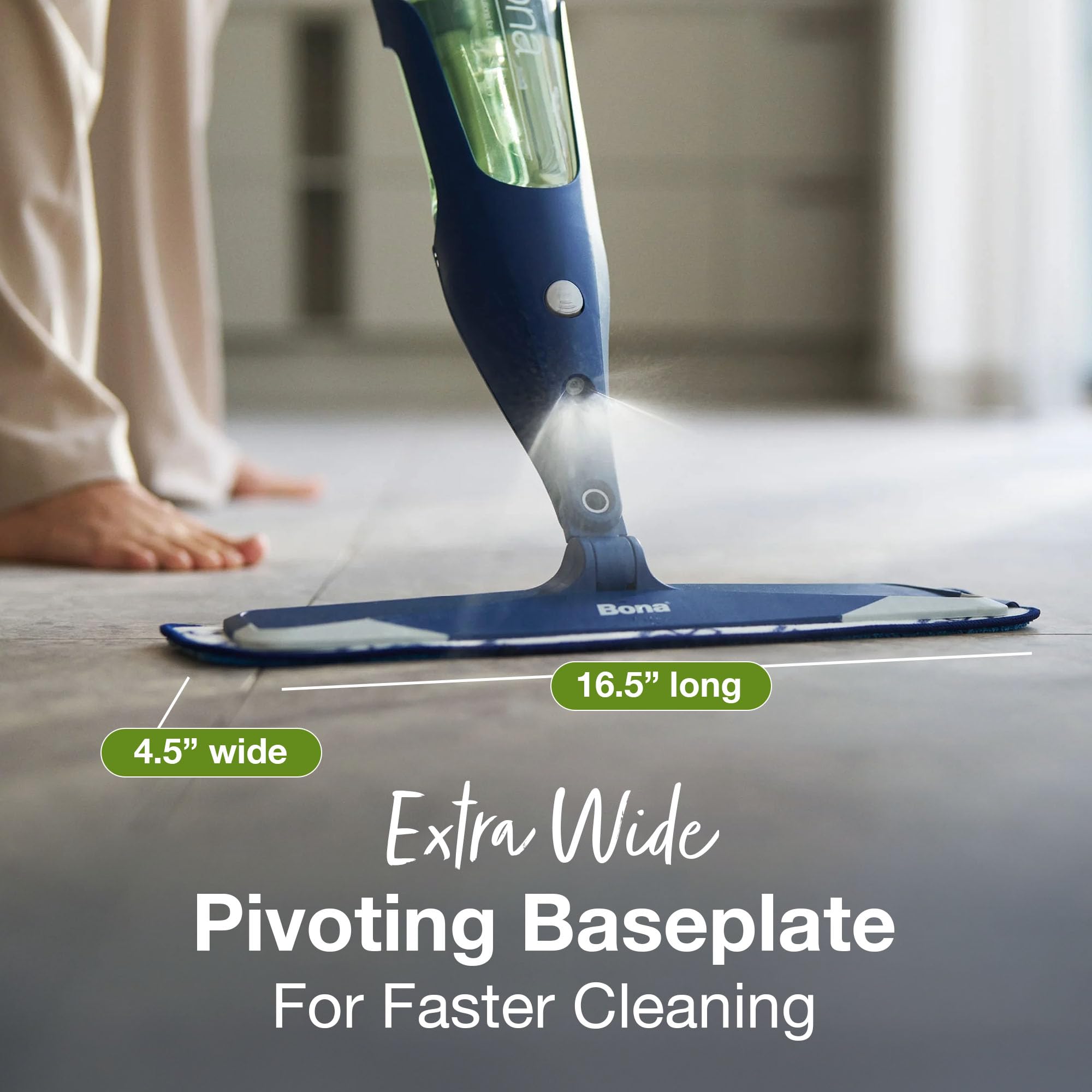 Bona Premium Motion Multi-Surface Floor Spray Mop - Includes Multi-Surface Floor Cleaning Solution and Machine Washable Microfiber Cleaning Pad