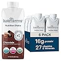 KATE FARMS Organic Nutrition Shake, Strawberry, 16g Protein, 27 Vitamins and Minerals, Meal Replacement Shake, 11 oz (6 Pack)