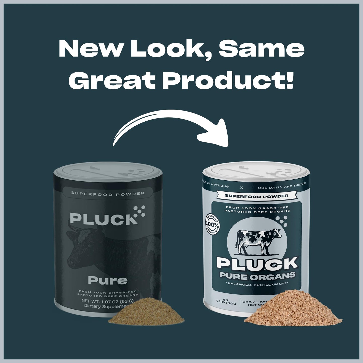 Pluck Pure Beef Organs Powder | 100% Liver, Kidney, Spleen, Heart, & Pancreas from 100% Grass Fed & Grass Finished Pastured Beef | As Seen on ABC’s