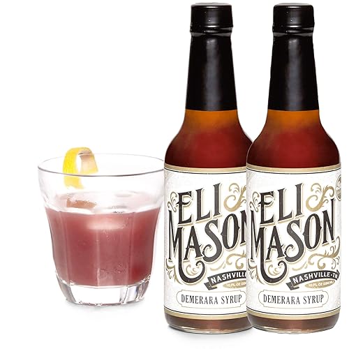 Eli Mason Demerara Syrup - Small-Batch Craft Cocktail Syrup Made with Rich Demerara Sugar for Old Fashioneds, Whiskey Drinks & Classic Cocktails