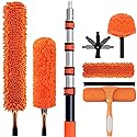 20FT High Reach Duster Cleaning Kit with 3-12 FTExtension Pole, High Ceiling Fan Cleaner Duster Tool for Fan Blades, Extendable Reusable Cobweb