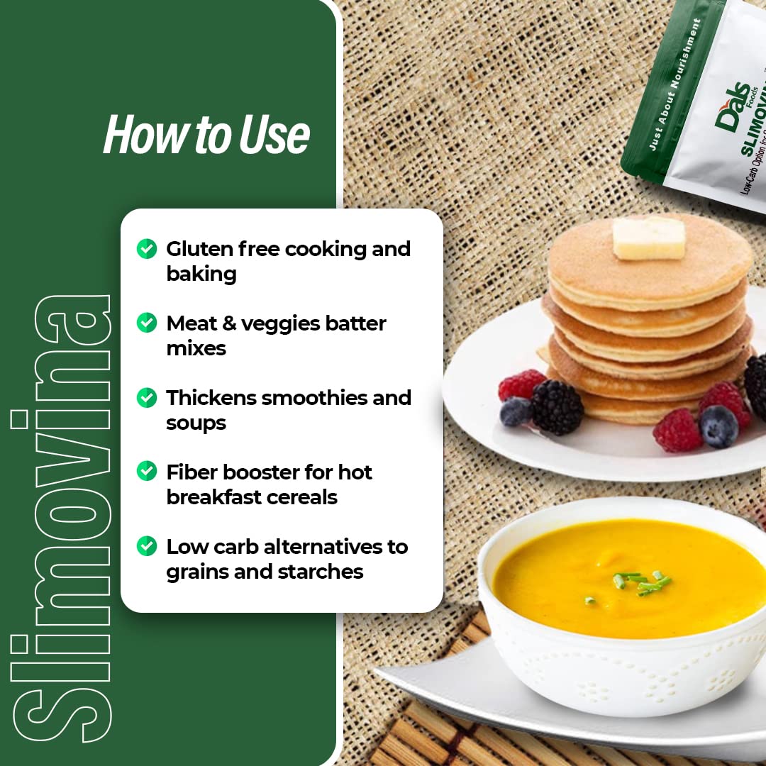 Dals Foods Healthy Nutritious Fufu, Slimovina | 100% Natural Flour, Low-Carb, Plant-Based Fiber & Protein Blend, Gluten Free Baking & Cooking, Grain Free | Keto Substitute to Grains & Starch| Packaged in USA