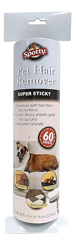Spotty Supersize Extra Sticky, Adhesive Lint Roller Refill, Pet Cat & Dog Hair Remover for Clothes and Furniture, 60 Sheet ct