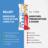 Ready® Protein Bars - High-Protein Snack with 15g Whey Protein, With Flaxseeds and Omega-3s for Sustained Energy, Supports Lean Muscle and Recovery