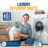 Free and Clear Laundry Detergent Sheets - 120 Loads Unscents Fragrance-Free, Paraben-Free, Plastic-Free, Compact, Liquidless for all Washing Machines