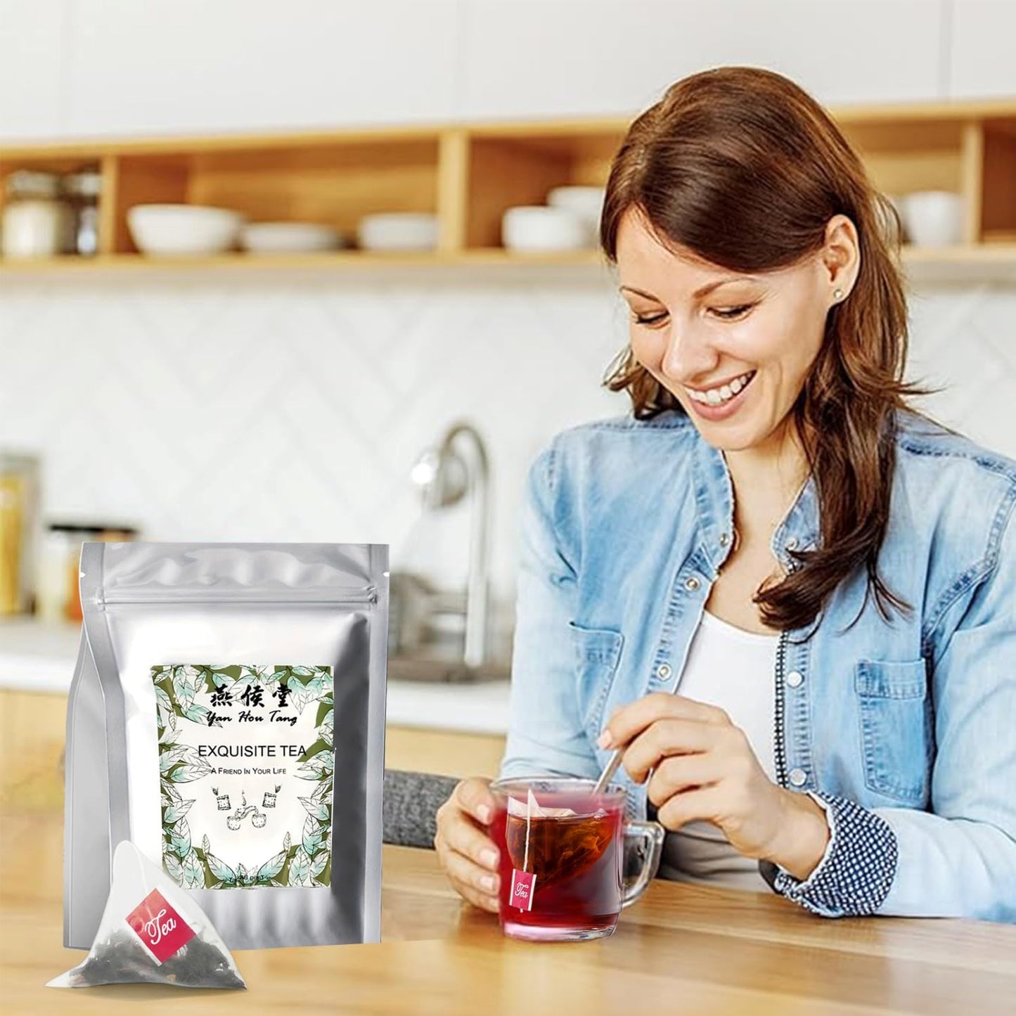 EILIN YHT Hibiscus Flower Tea Bags Jamaica Herbal Roselle Tea 50 Counts x 3Grams