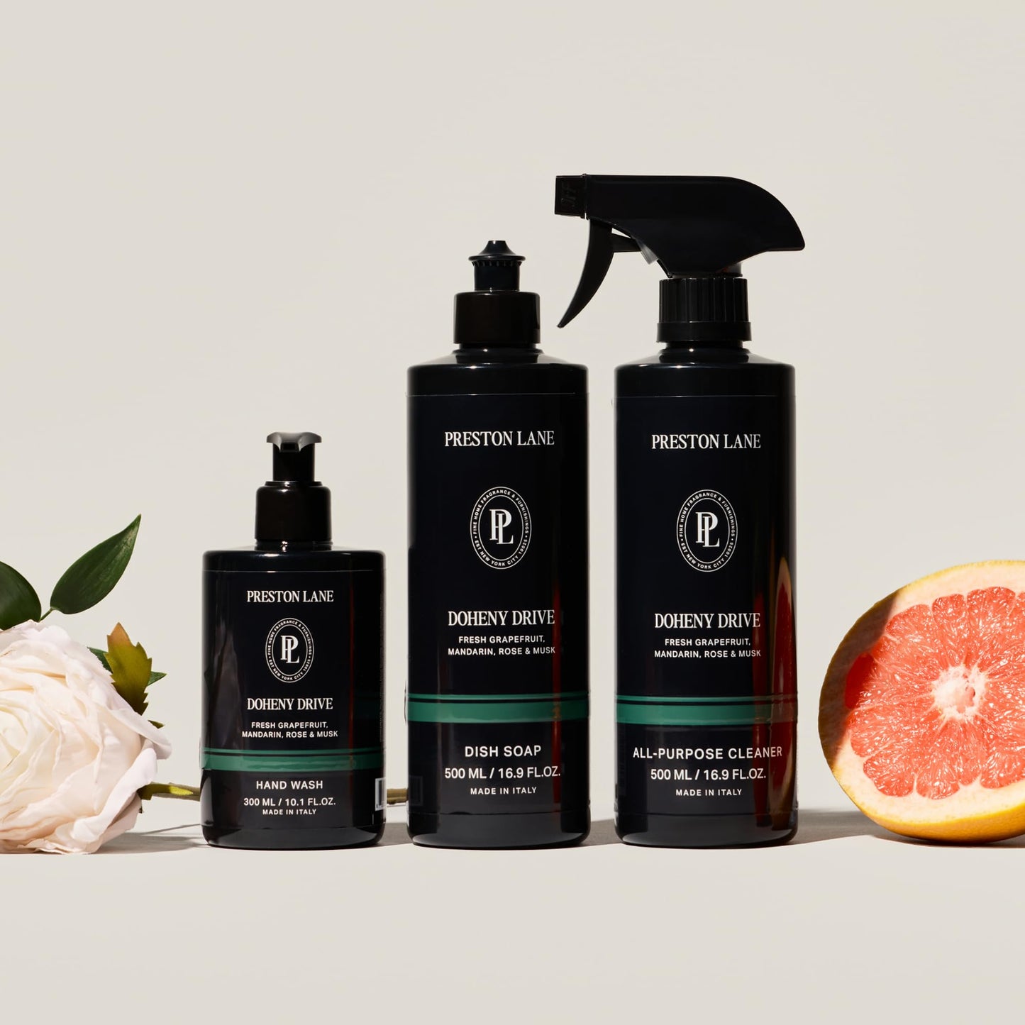 Preston Lane Luxury Kitchen Set - Hand Wash, Dish Soap & All-Purpose Cleaner | Plant-Powered Cleaning Essentials Bundle with Fine Italian Fragrance
