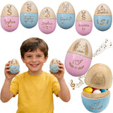 Personalized 2026 Easter Egg with Free Text, Custom Engraved Wooden Fillable Egg for Kids, Unique Easter Basket Decoration Gifts