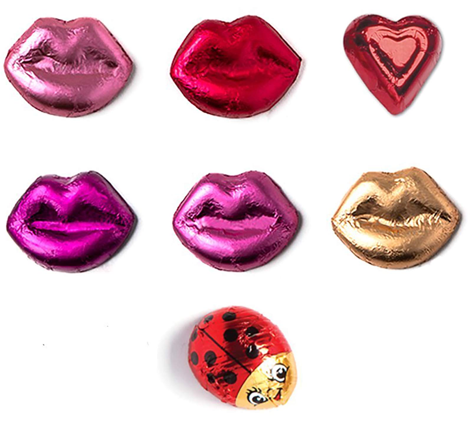 MADE IN USA Individually Foil-Wrapped Valentine's Day Milk Chocolates (Assorted - 2 lb) (White Heart)