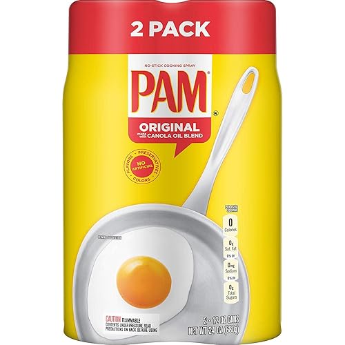 Pam Original No-Stick Cooking Spray 100% natural Canola Oil (2 pack - 12oz each can)