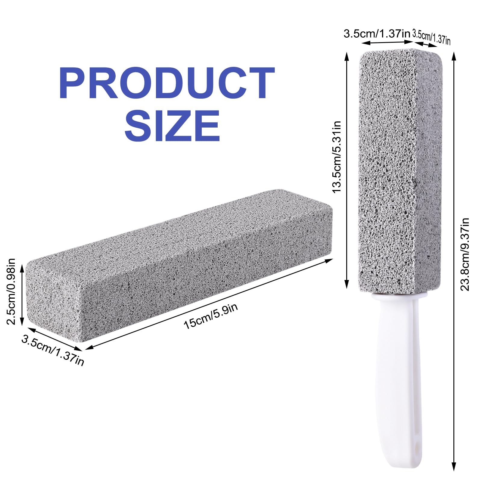 Ovveroche 7 Pack Pumice Stone for Toilet Cleaning, Pumice Stone Toilet Bowl Cleaner, Pumice Scouring Stick with Handle, Powerfully Cleans Hard Water