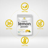Organic Lemon Powder, 1lb - Real Freeze-Dried Source - Rich in Essential Vitamin C - Natural Immune Support - Raw Lemon Juice Flavor & Aroma