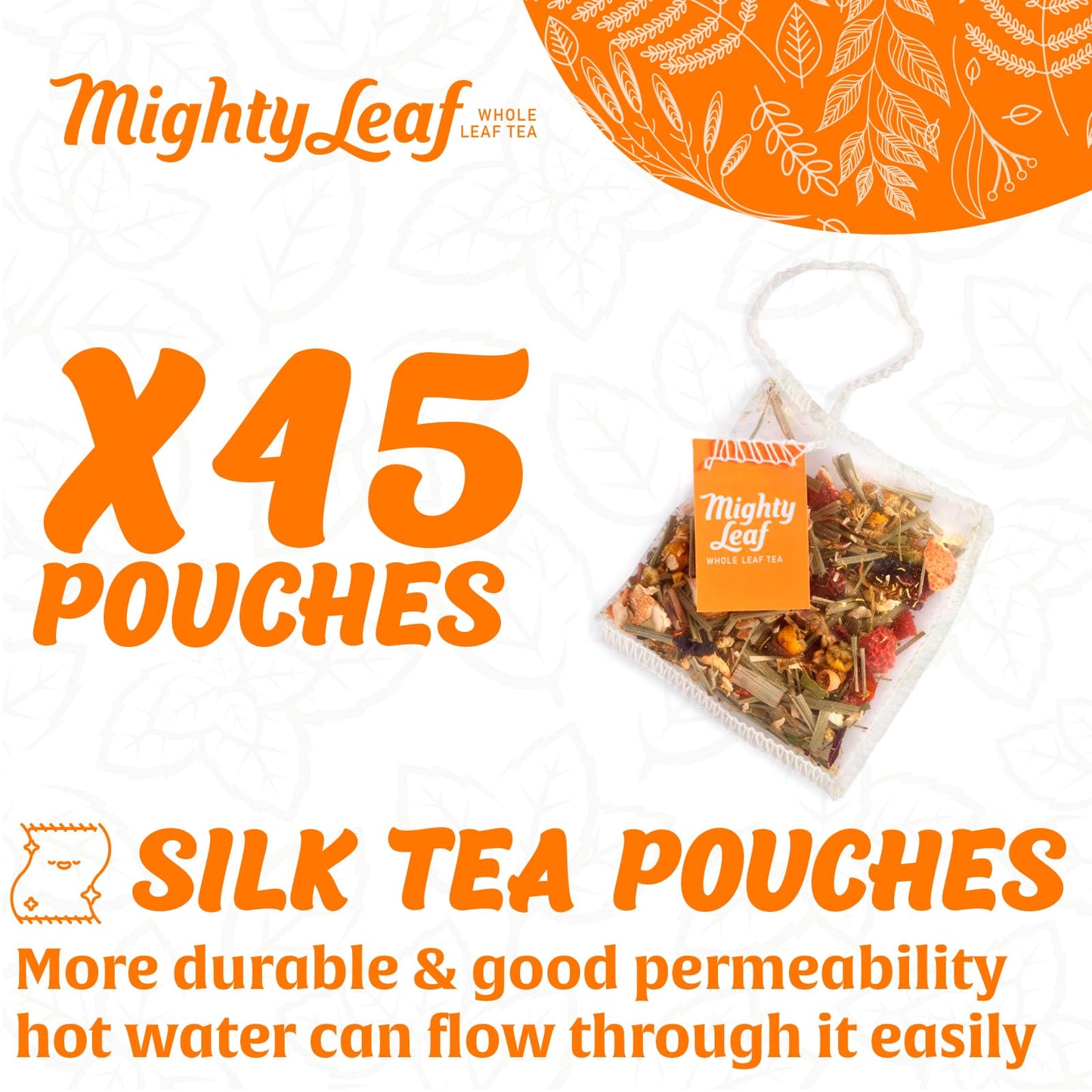 Mighty Leaf Chamomile Citrus Herbal Tea - (Packs of) - Caffeine-Free S - 45 Count Tea Pouches - Premium Herbal Tea with Rich Flavor - Individually