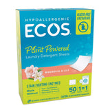 ECOS Laundry Detergent Sheets Vegan, No Plastic Jug, No Mess & Liquid Free - Laundry Sheets in Washer - Hypoallergenic, Plant Powered Laundry