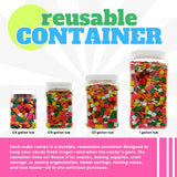2 Pound Bulk Unwrapped Candy - Assorted Bulk Unrolled in 48 FL OZ Gift Ready Square Jar