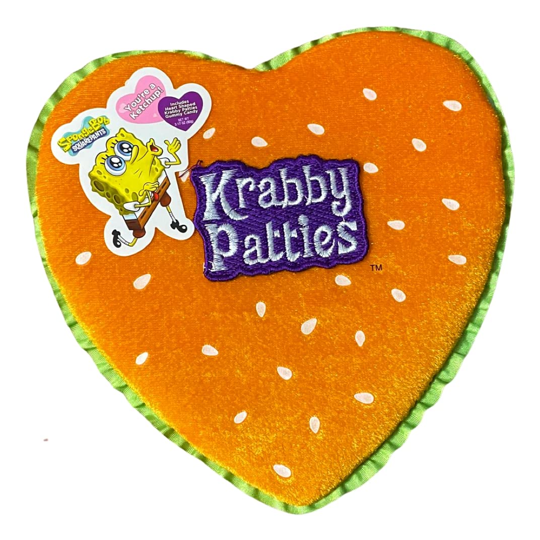 Frankford Candy Spongebob Squarepants Krabby Patty Heart Shaped Fabric Valentine's Day Gift Box