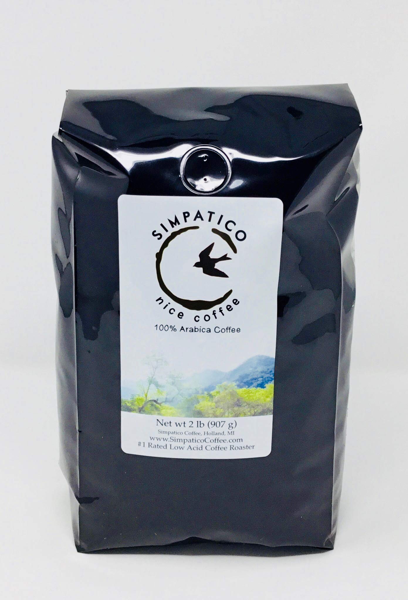 Simpatico Low Acid Coffee - Regular - Organic Medium - Ground (2 pound bag)