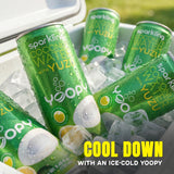 Yoopy Sparkling Coconut Water with Citrus-Inspired Yuzu - Low Sugar Refreshing Drink, Healthy Soda Alternative, Lightly Carbonated Beverage - 12 pack